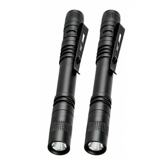 2Pcs Mini LED Pen Light Small Portable Flashlight Torch
