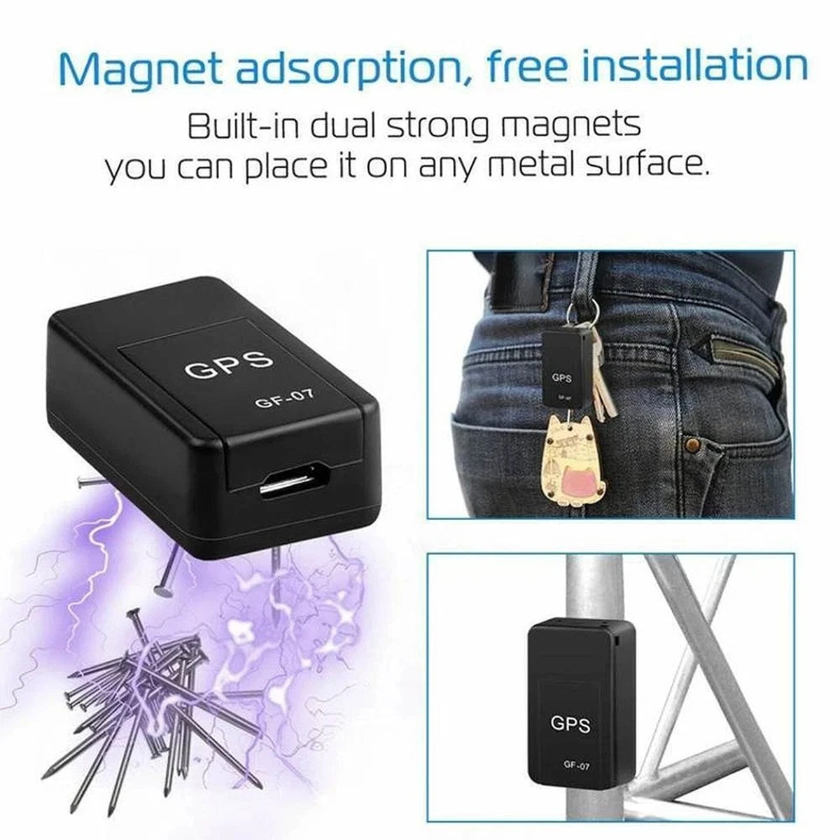 Mini GPS Tracker Magnetic Real Time Locator for Cars Kids and Dogs