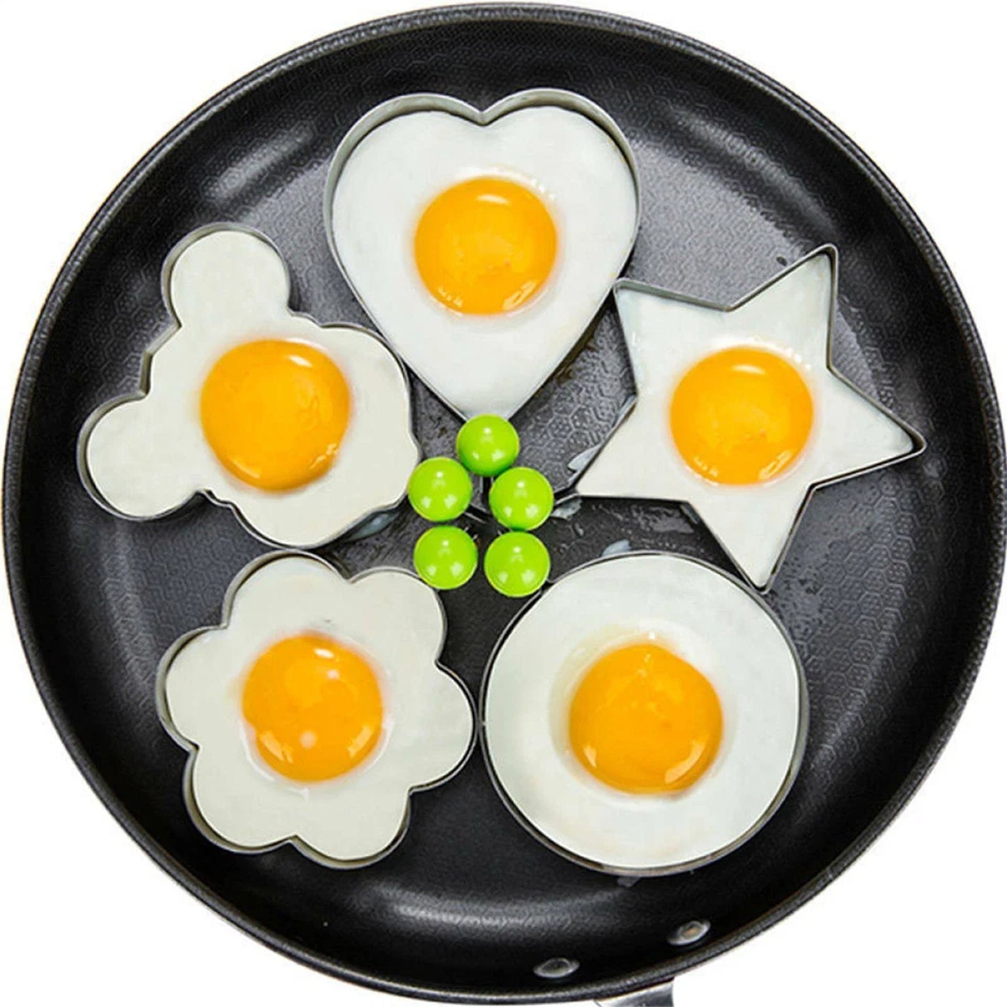 5 Piece Stainless Steel Egg Rings for Pancakes and Fried Eggs