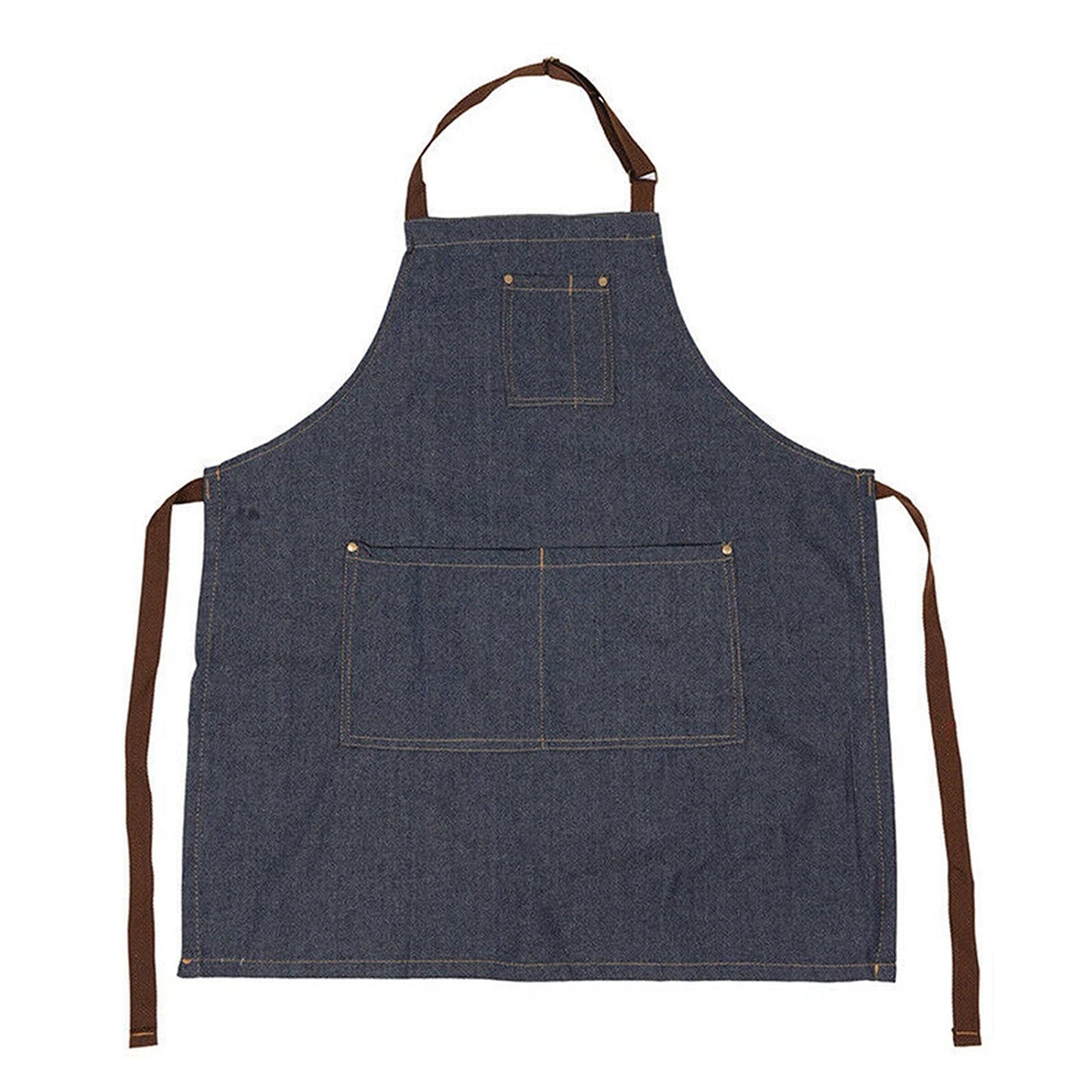 Adjustable Denim Kitchen Apron for Cooking and Baking