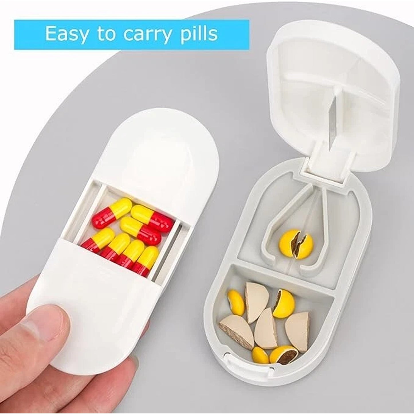 Travel Pill Cutter And Tablet Divider Organizer Container