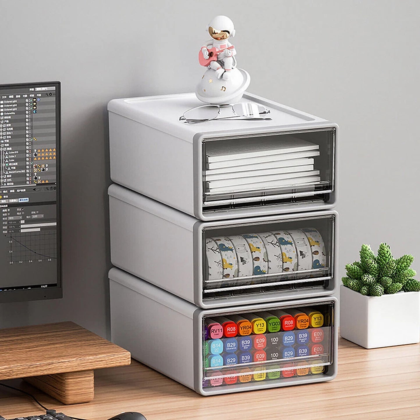 Desktop Office Supplies Organizer Box for Home and Work