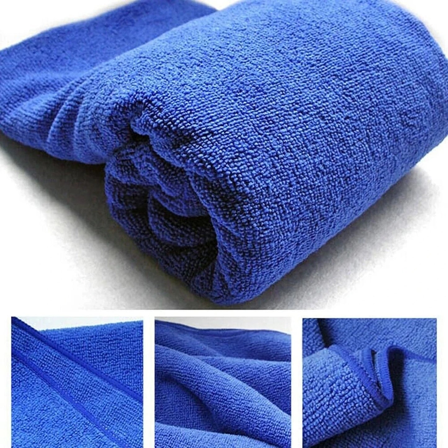 Blue Microfibre Cloths Car Cleaning Cloth Detailing Towels Washing Duster - 50x