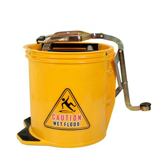 Yellow 15L Commercial Mop Bucket with Wringer