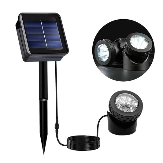 6 LED Solar Spotlight for Garden and Outdoor Landscape - White Light