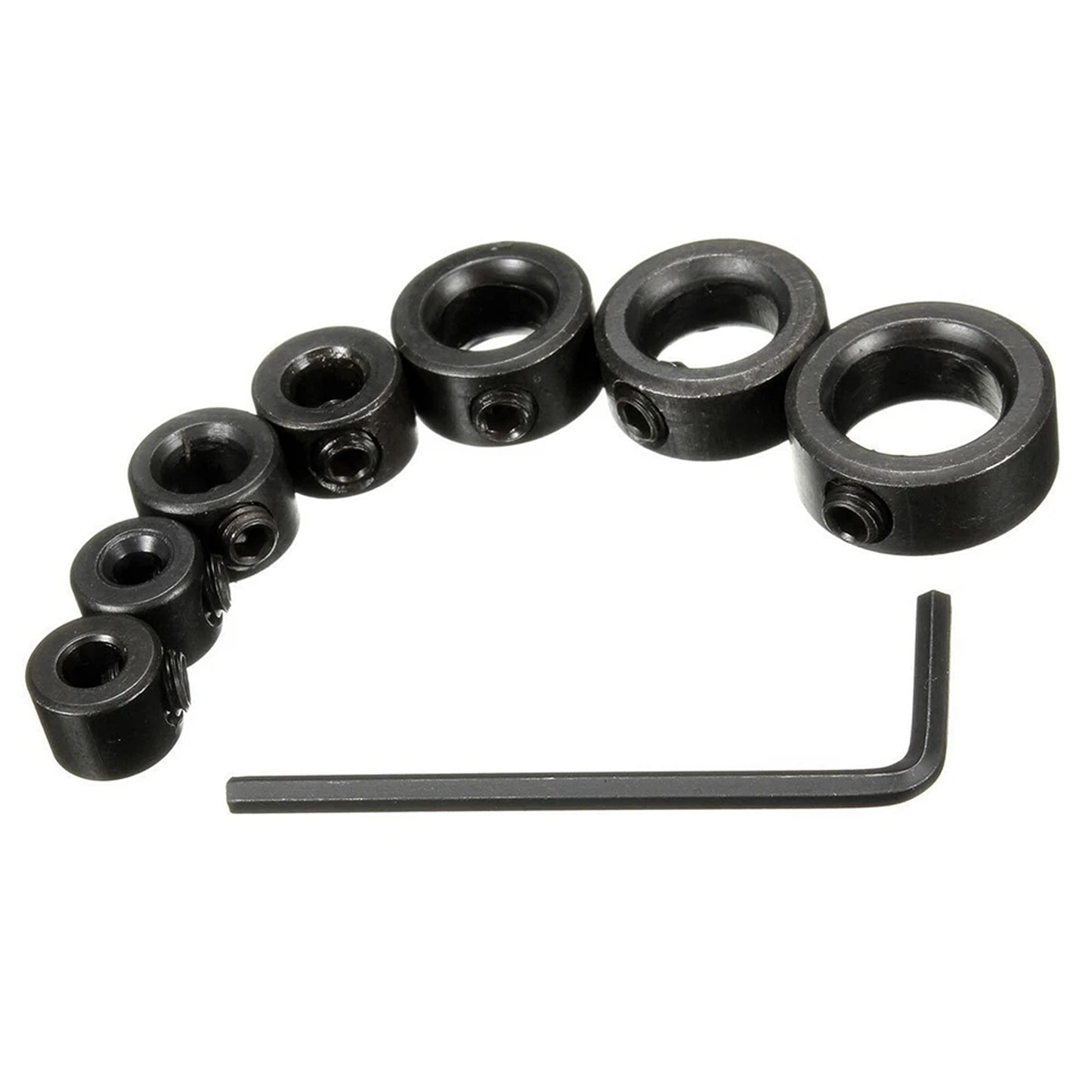 9 Piece Drill Bit Stop Collar Set with Positioning Rings