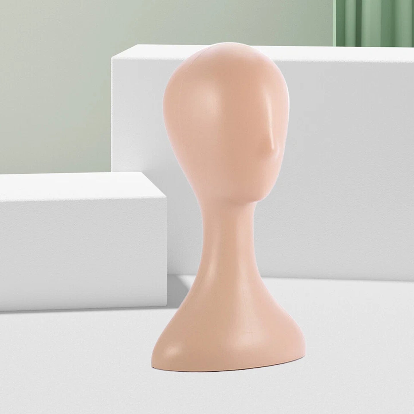 Natural Plastic Female Mannequin Head for Wig Hat and Scarf Display