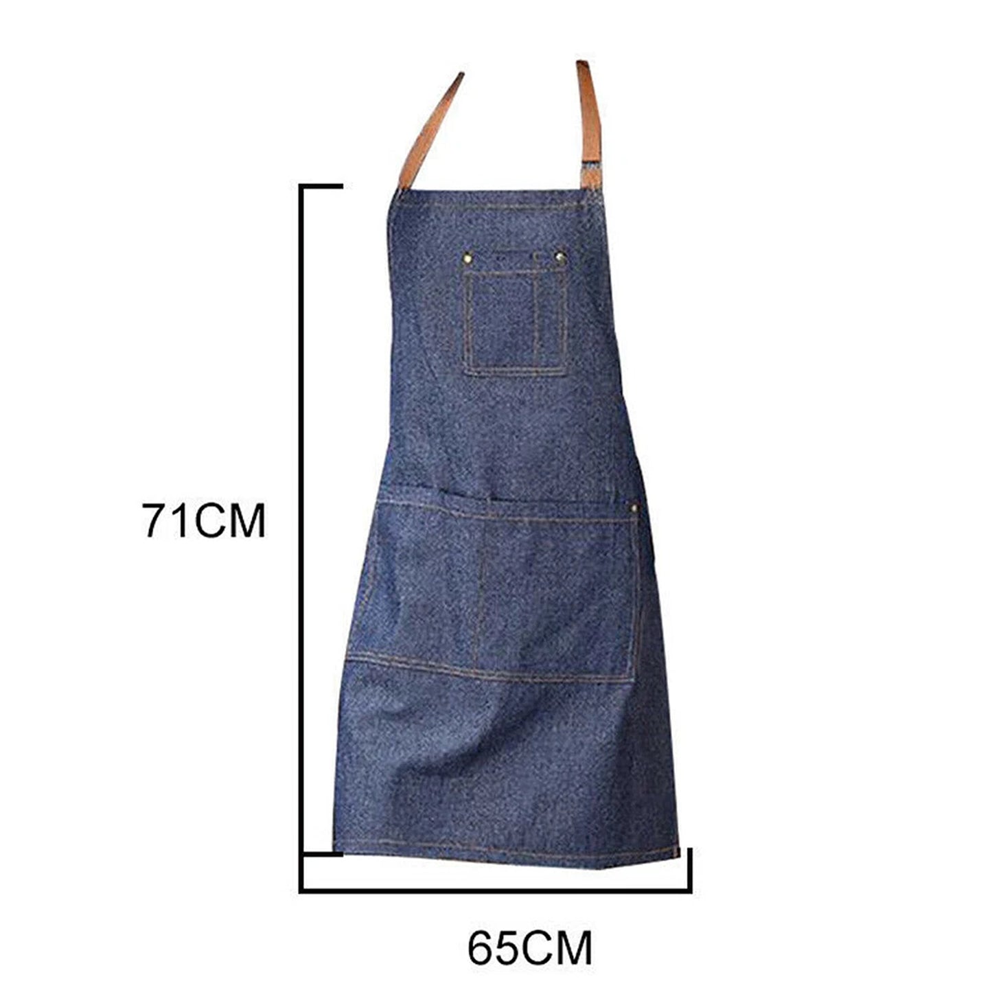 Adjustable Denim Kitchen Apron for Cooking and Baking