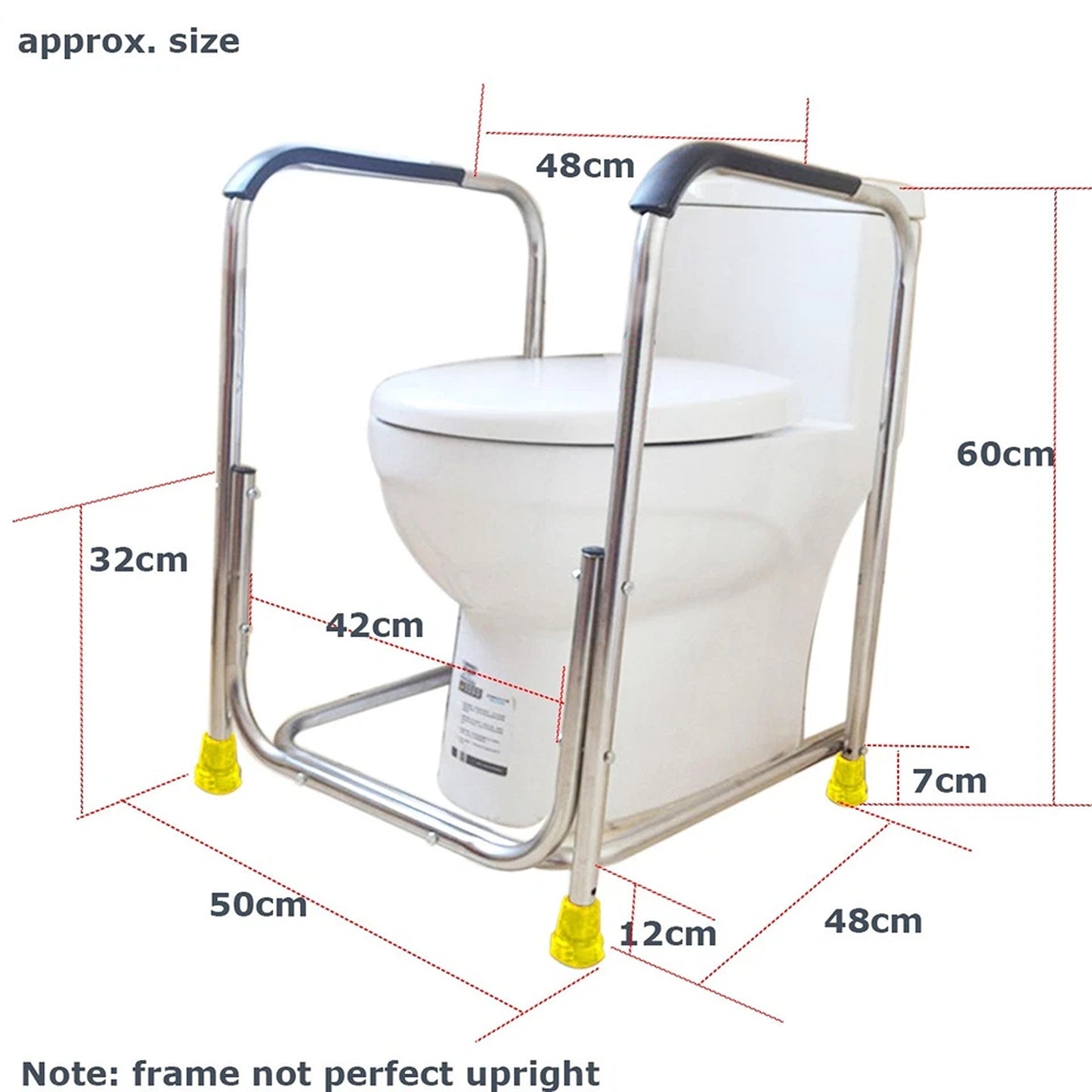 Over Toilet Support Frame Safety Rail Grab Bar Aid To Stand Up