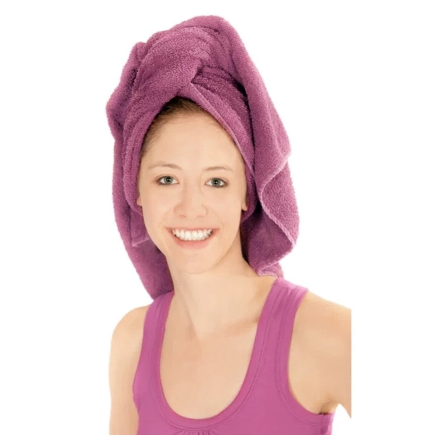 Purple Microfiber Hair Turban Towel for Bath and Beauty Care