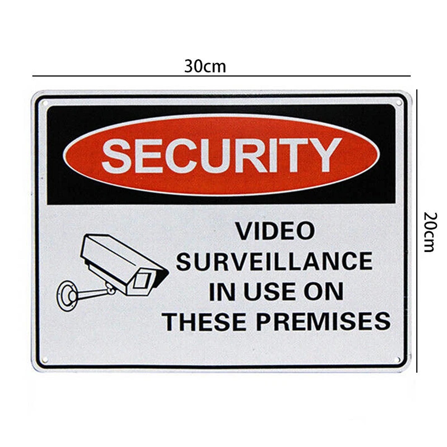 Video Surveillance Security Warning Sign 200x300mm Metal Board