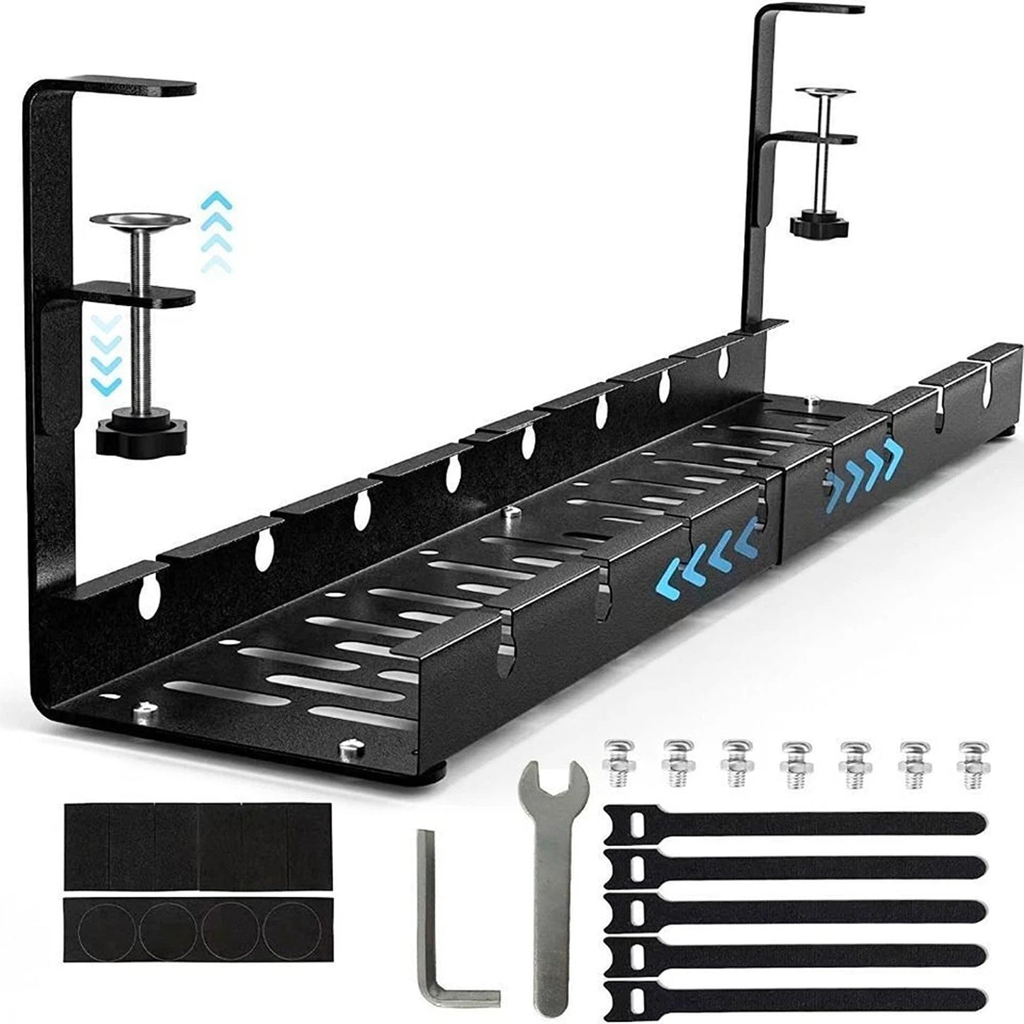 Black Cable Management Basket Tray For Desk Wire Storage Organizer