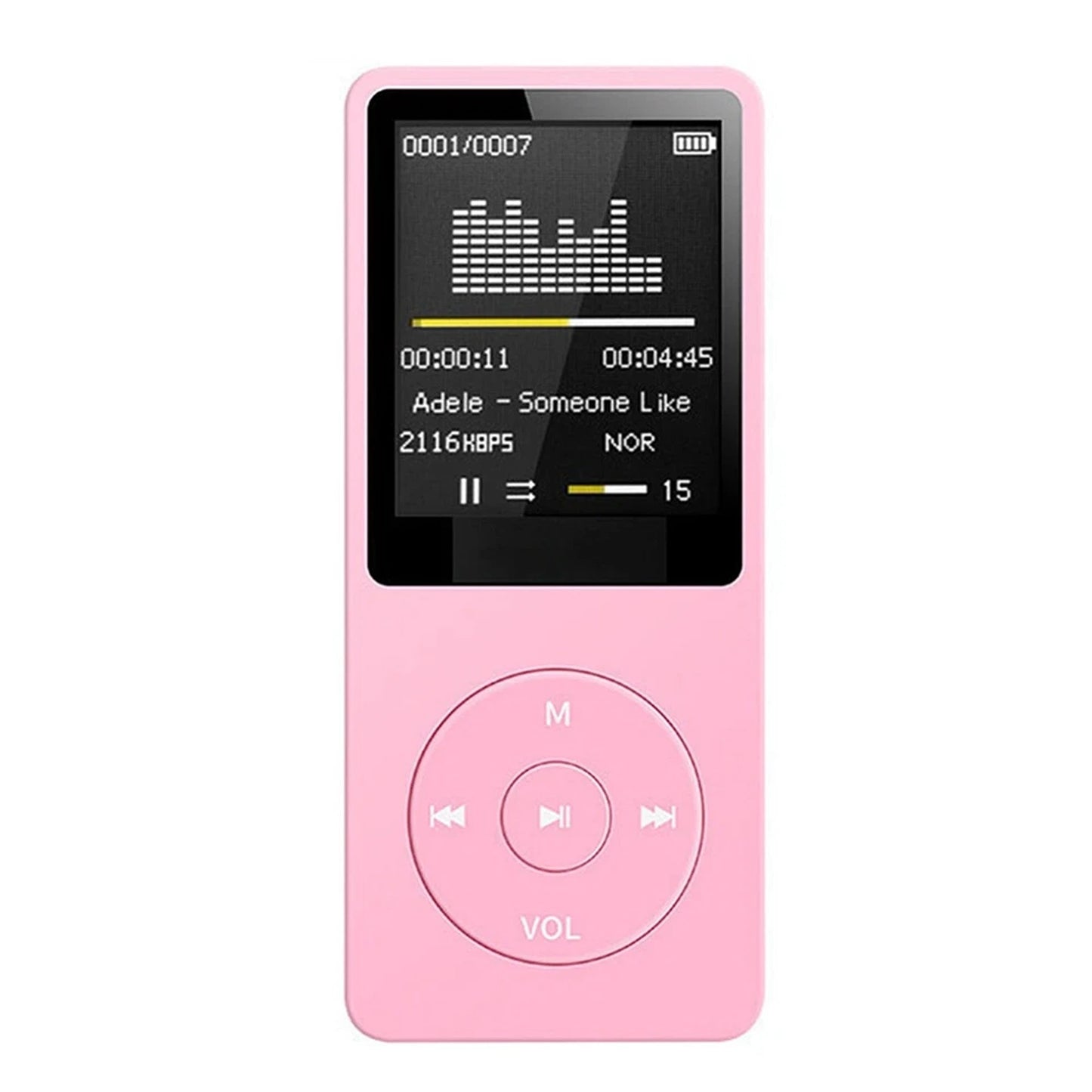 Portable MP3 Music Player with Screen - Pink