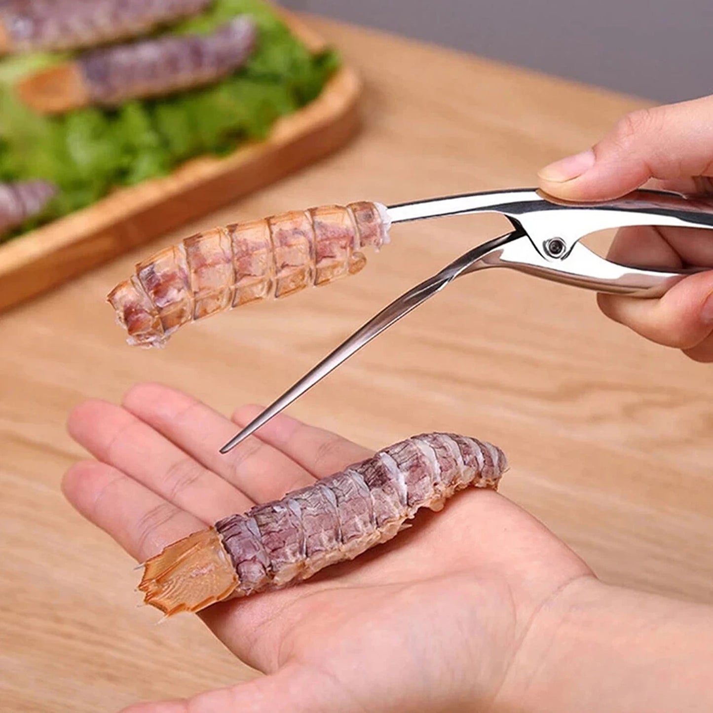 Stainless Steel Kitchen Tool Shrimp A Creative Deveiner Peel Device Prawn Peeler