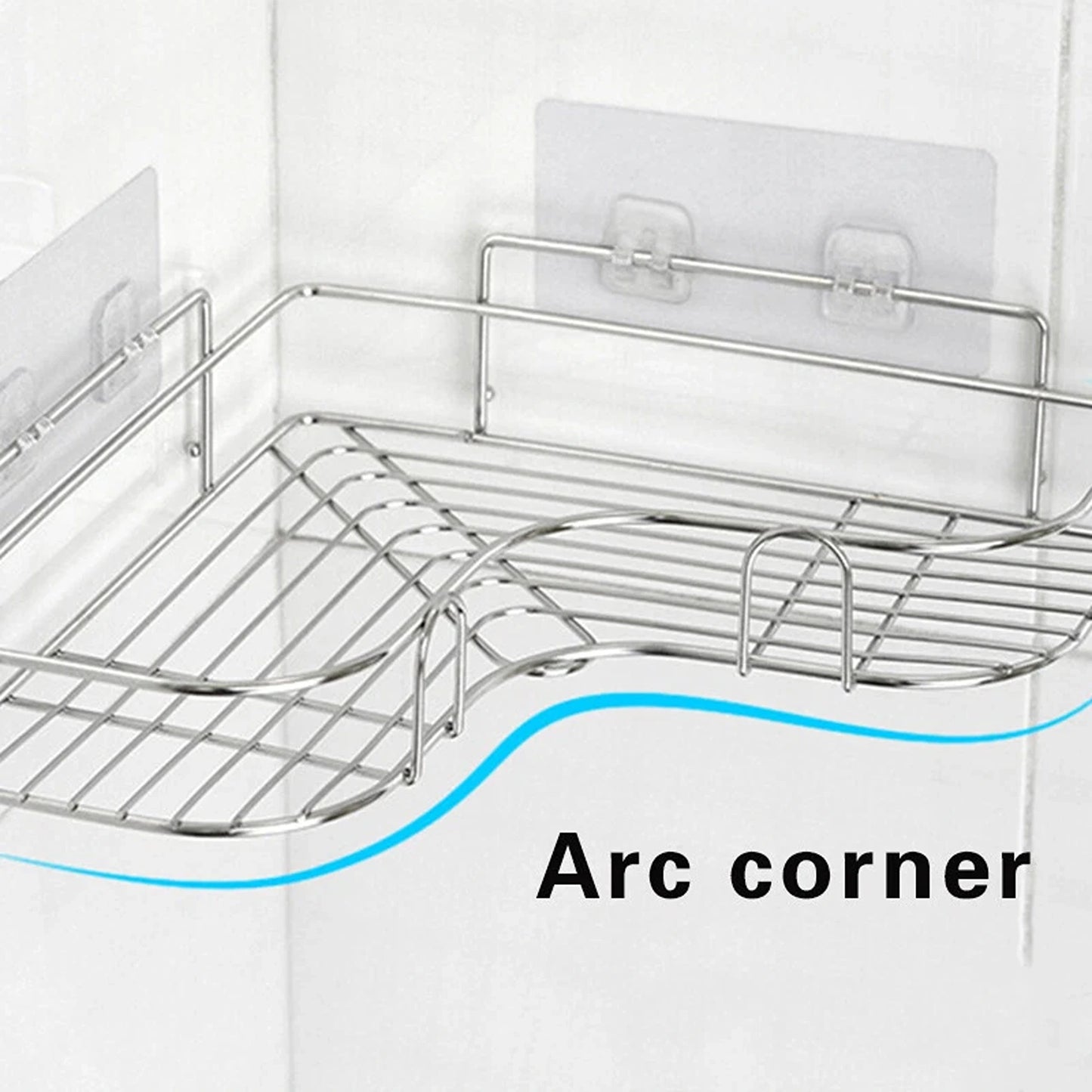 Stainless Steel Triangular Shower Caddy Shelf Bathroom Corner Storage Rack