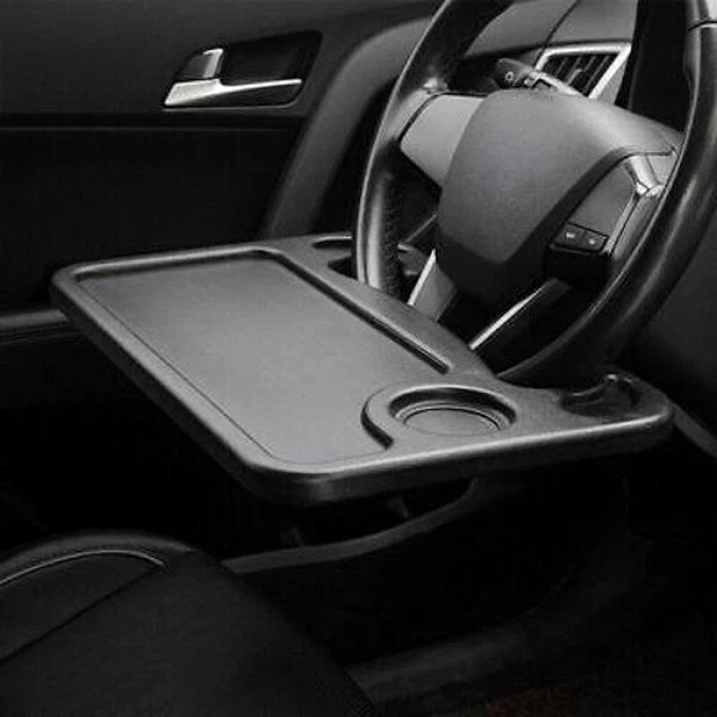 Steering Wheel Mounted Table for Laptop Meals and Drinks