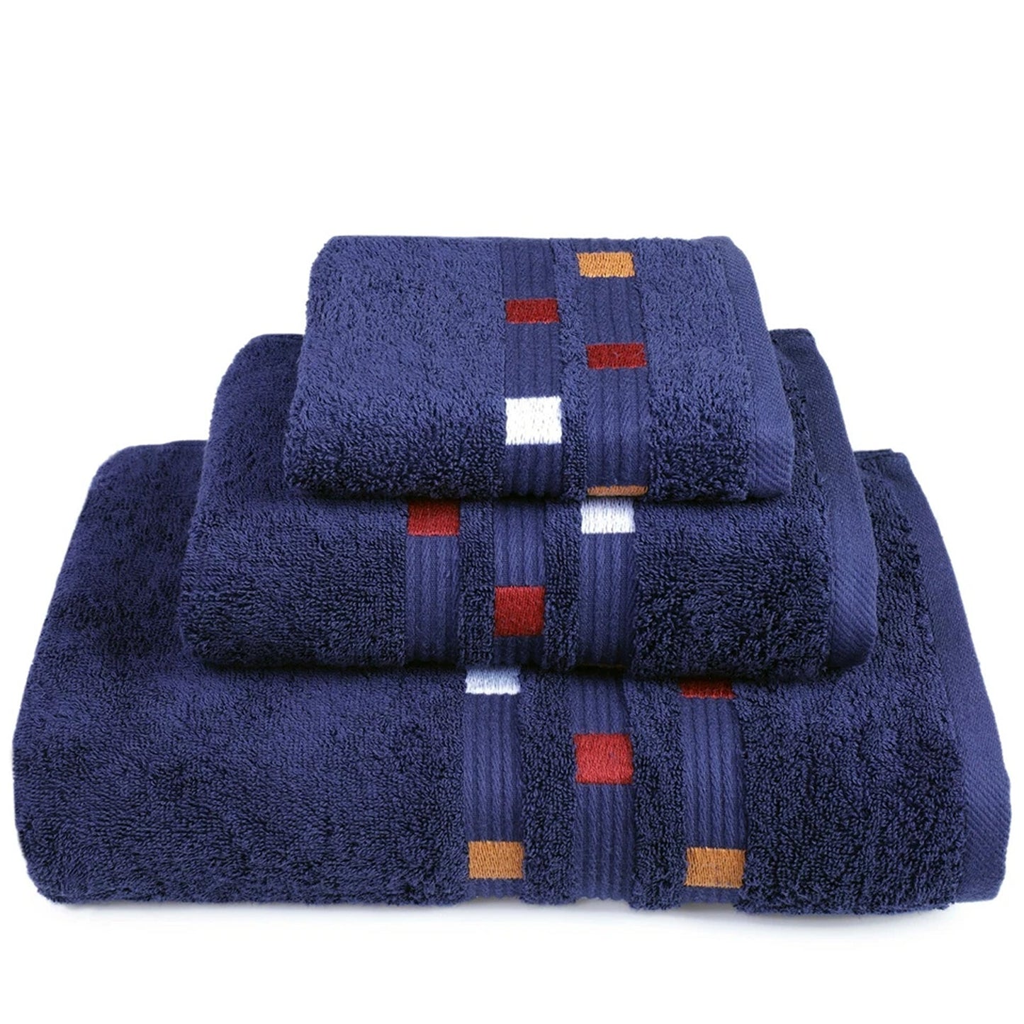 Blue Soft and Absorbent Luxury Cotton Towel Set 550 GSM
