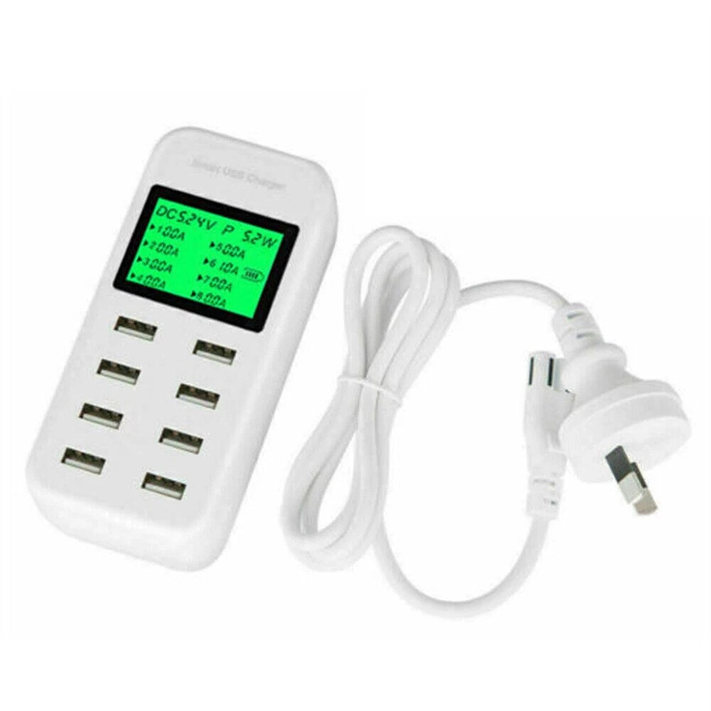 8 Port USB Charging Hub Station Multi Device Charger Dock