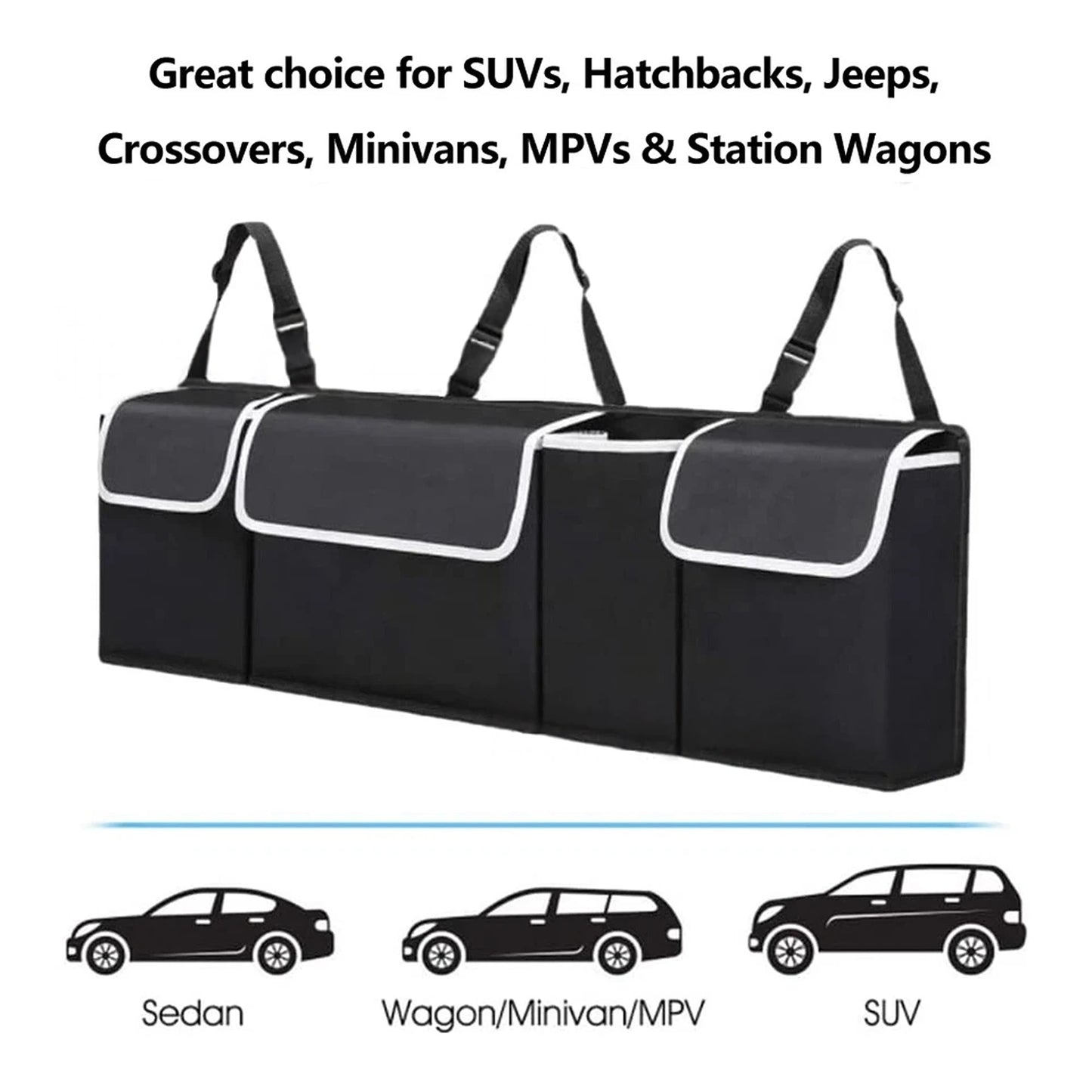 Car Boot Organiser Back Seat Hanger Large Storage Bag Pocket Travel Hanging