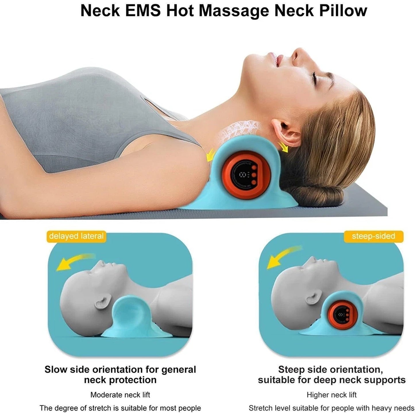 Neck Relaxer Pillow with Heat for Neck and Shoulders