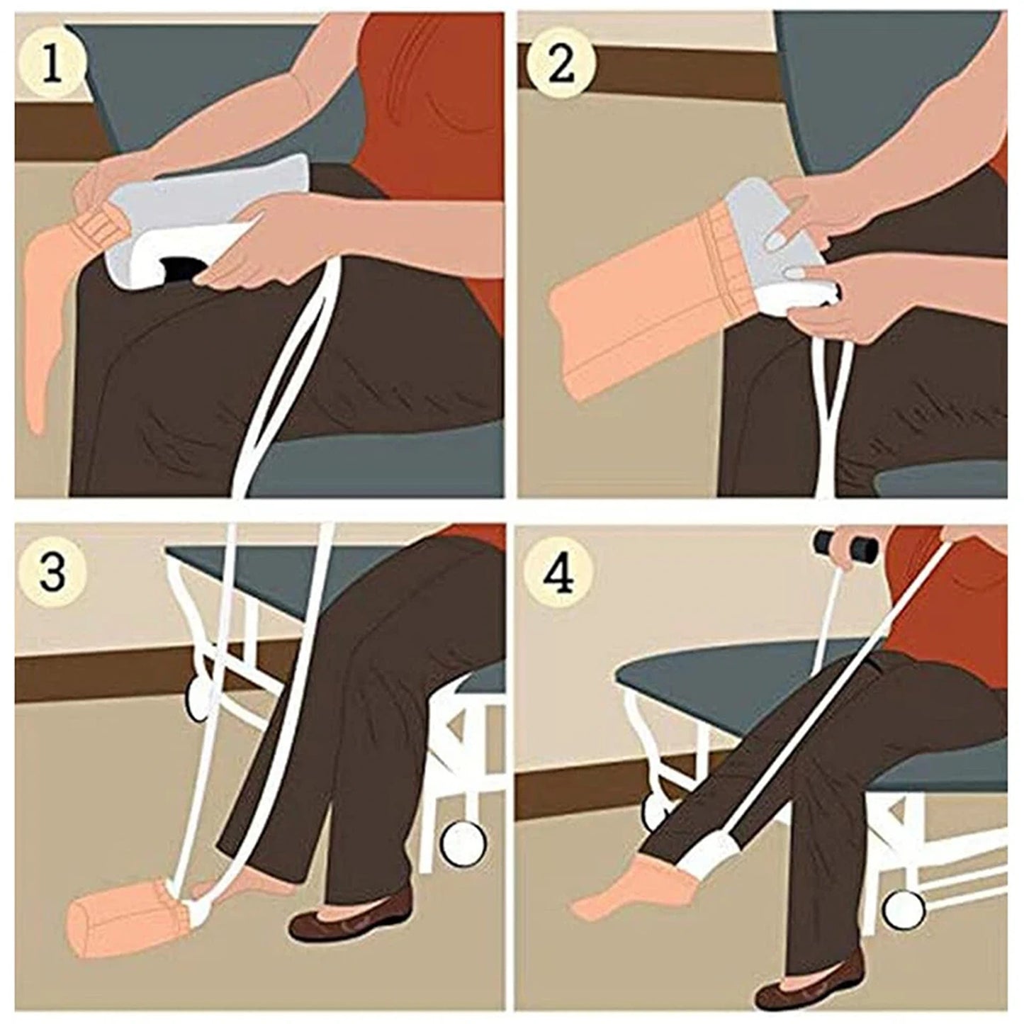 Sock Aid Puller Easy On and Off Stocking Slider Pulling Assists Device