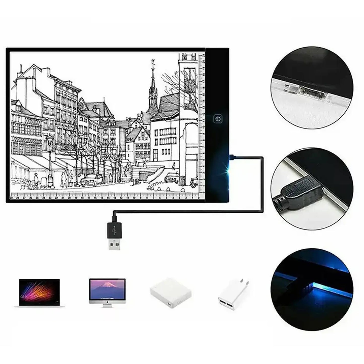 A4 LED Light Box Tracing Drawing Board Art Pad Adjustable Light