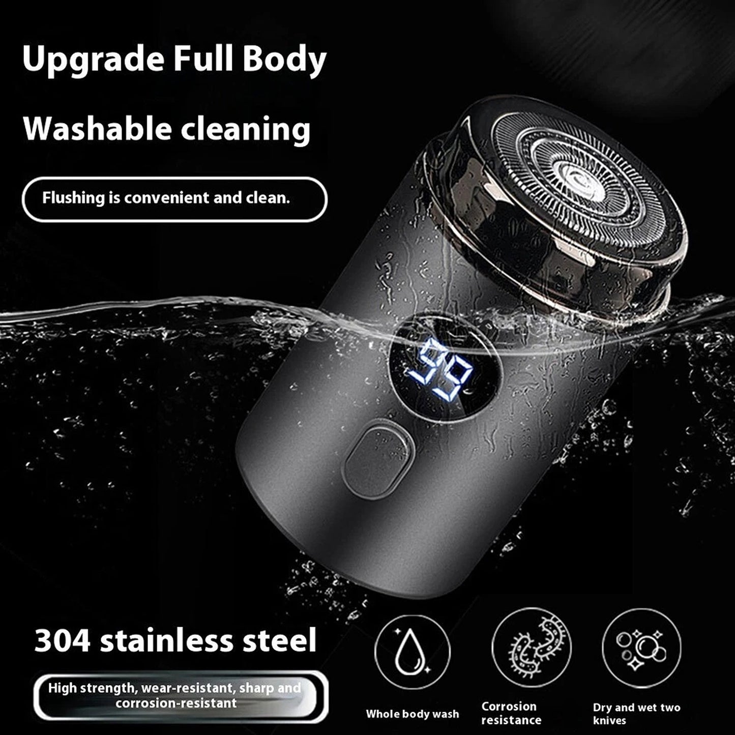 Grey Mini Electric Razor for Men Pocket Size Rechargeable