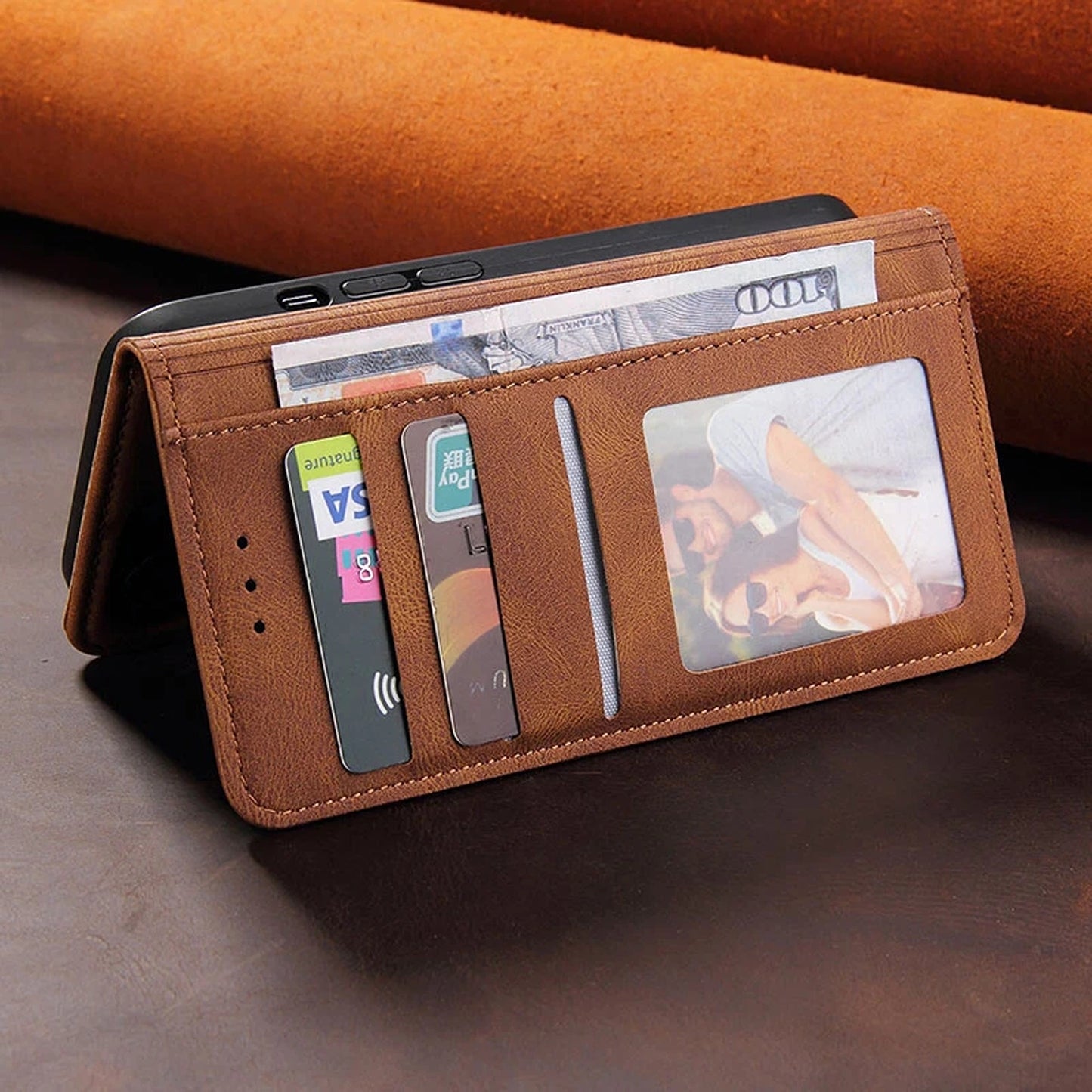 Wallet Leather Case Cover For iPhone 16 Plus