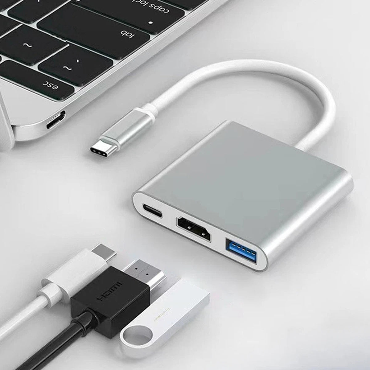 USB C to HDMI Adapter Hub Converter for iPhone 17 16 MacBook Samsung and Surface