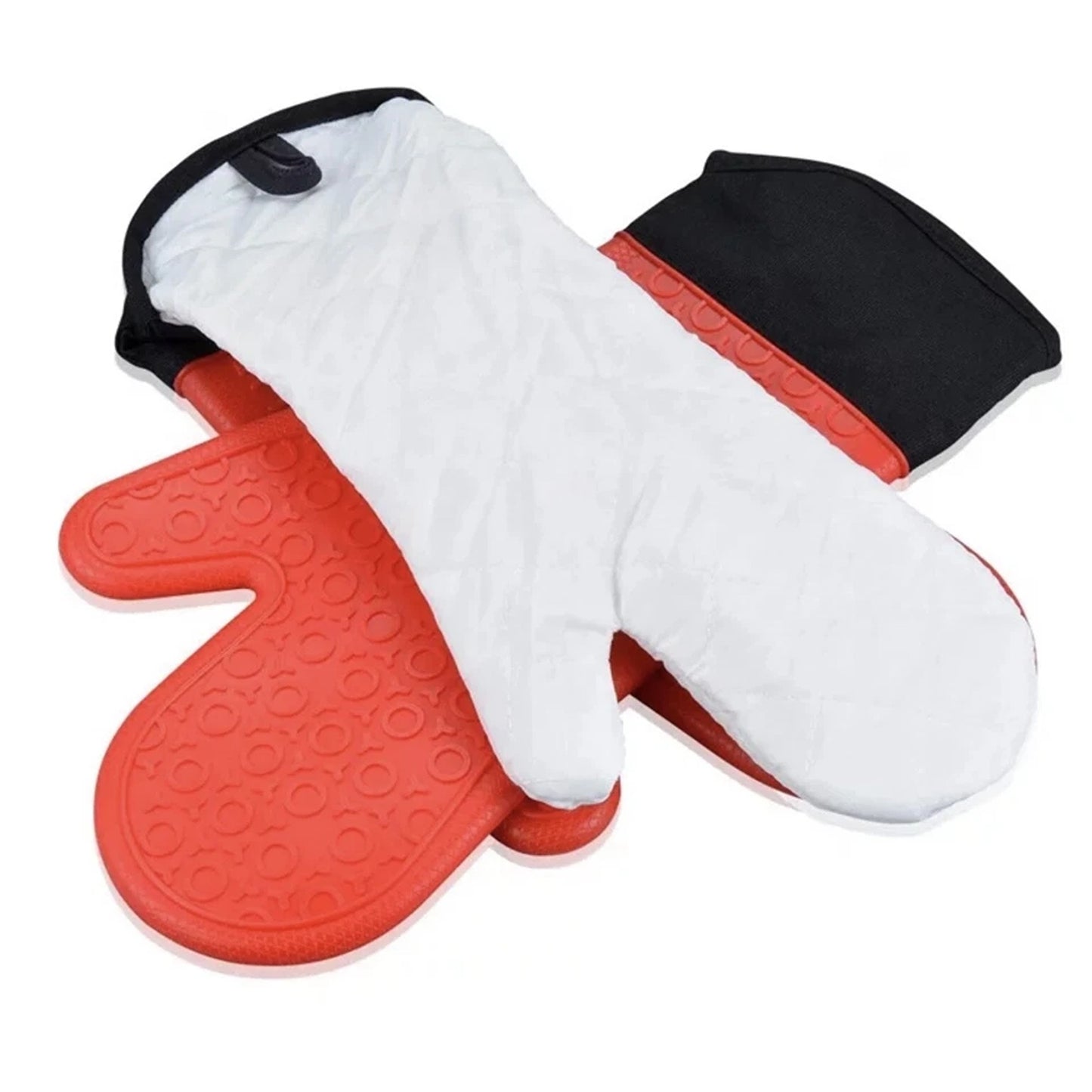 Red Long Silicone Oven Mitt Heat Resistant Kitchen Glove
