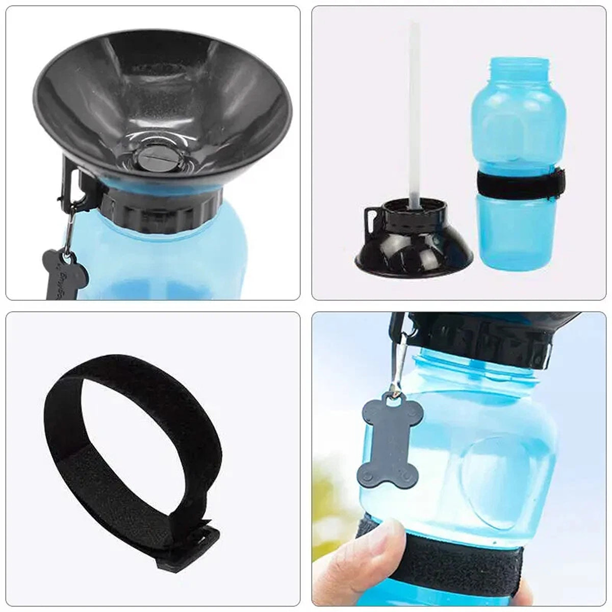 Portable Dog and Cat Water Bottle Detachable Travel Pet Feeder