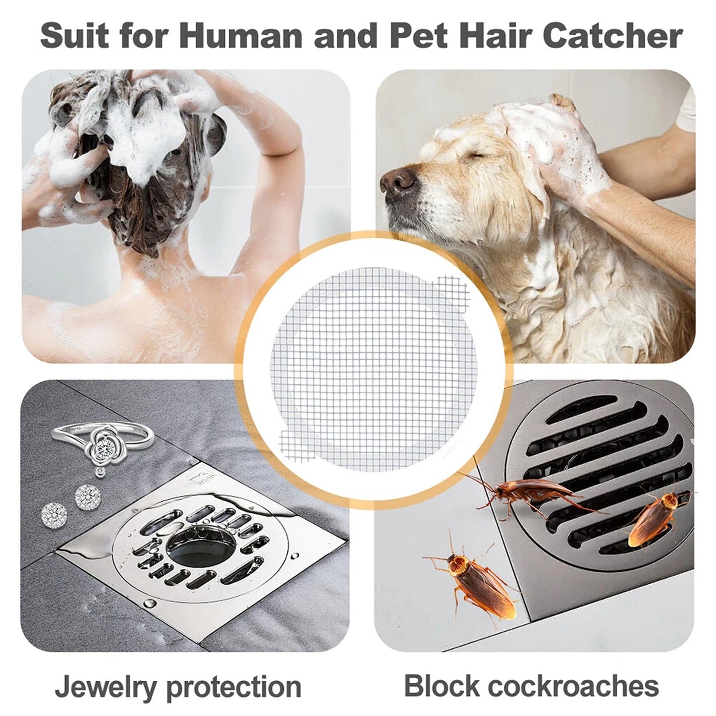 Drain Hair Catcher Covers for Bathroom Showers 30pcs