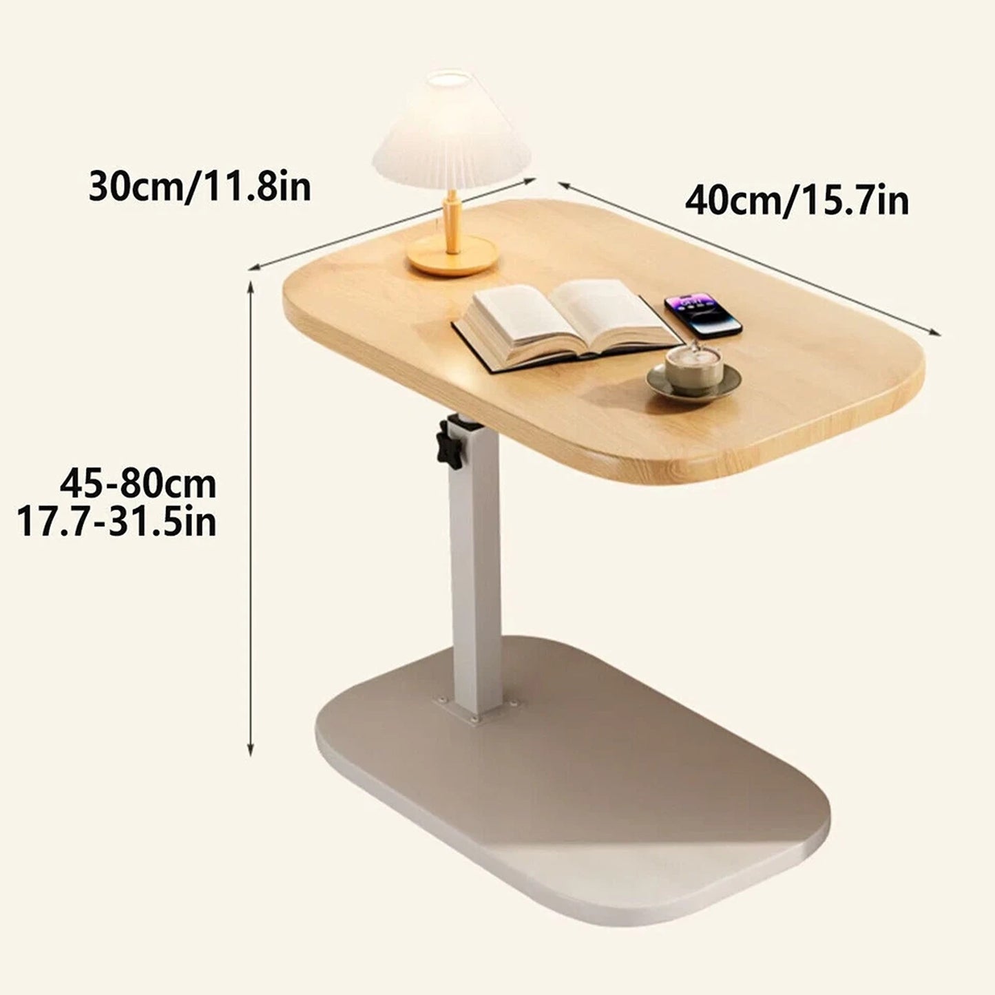 Adjustable Small C Shaped Side Table for Sofa Modern