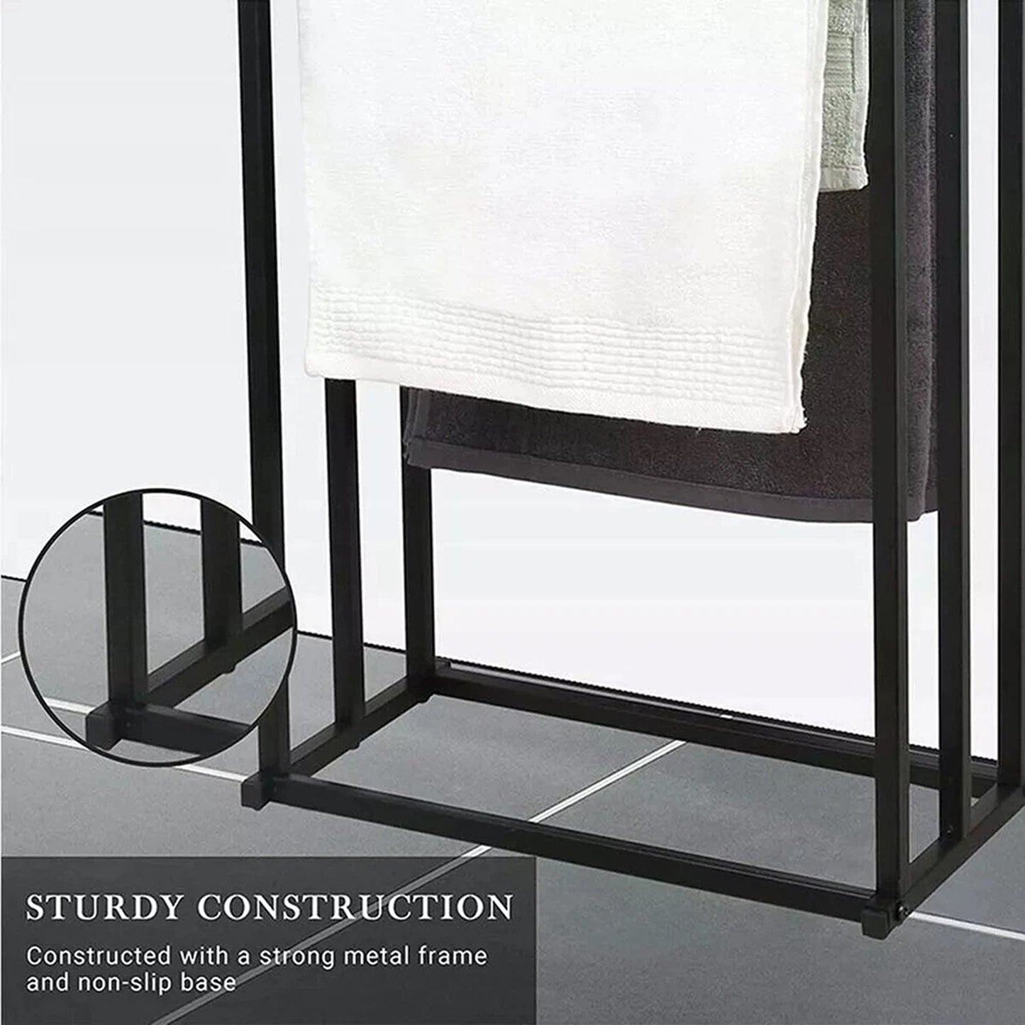 Freestanding Bathroom Towel Rack and Storage Stand