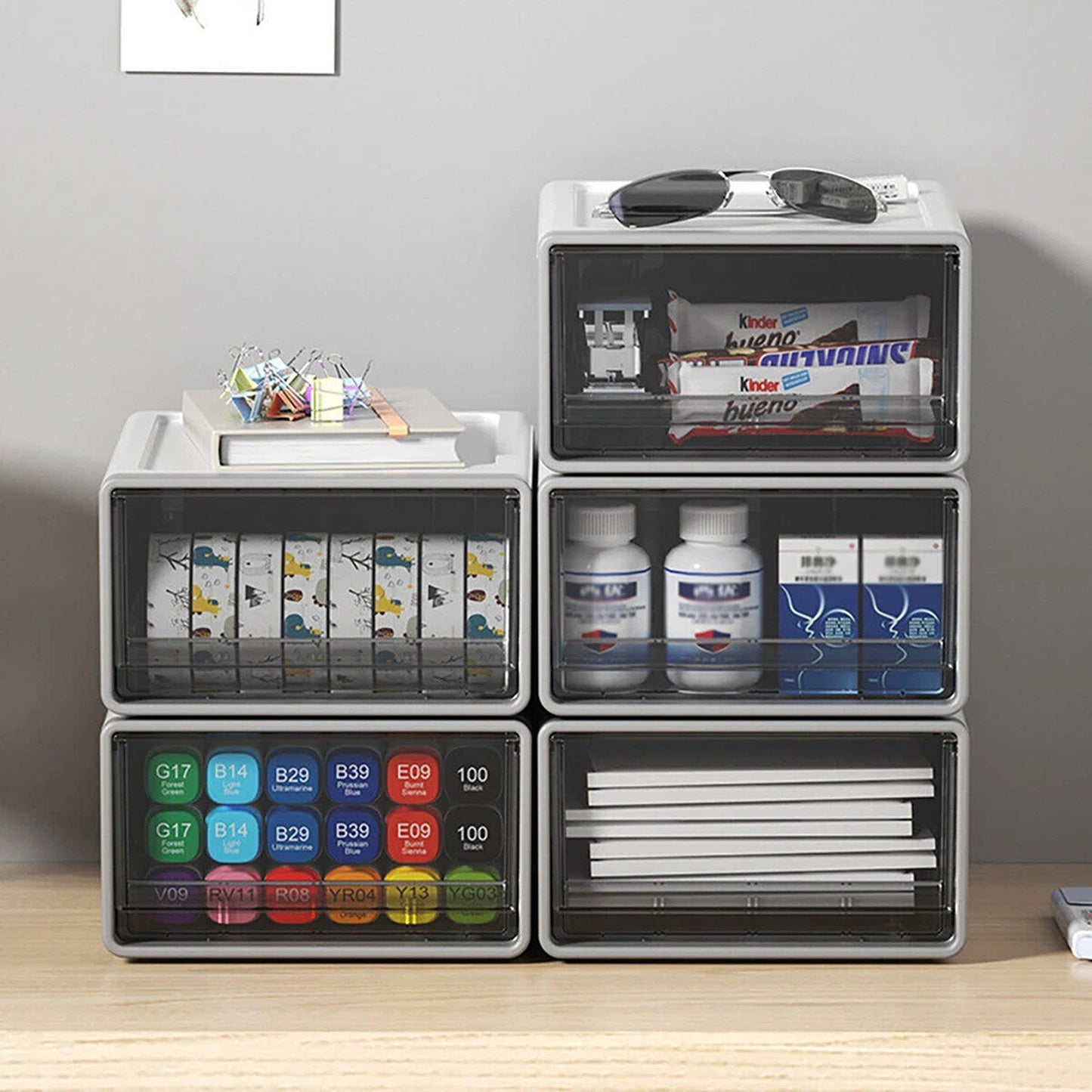 Desktop Office Supplies Organizer Box for Home and Work