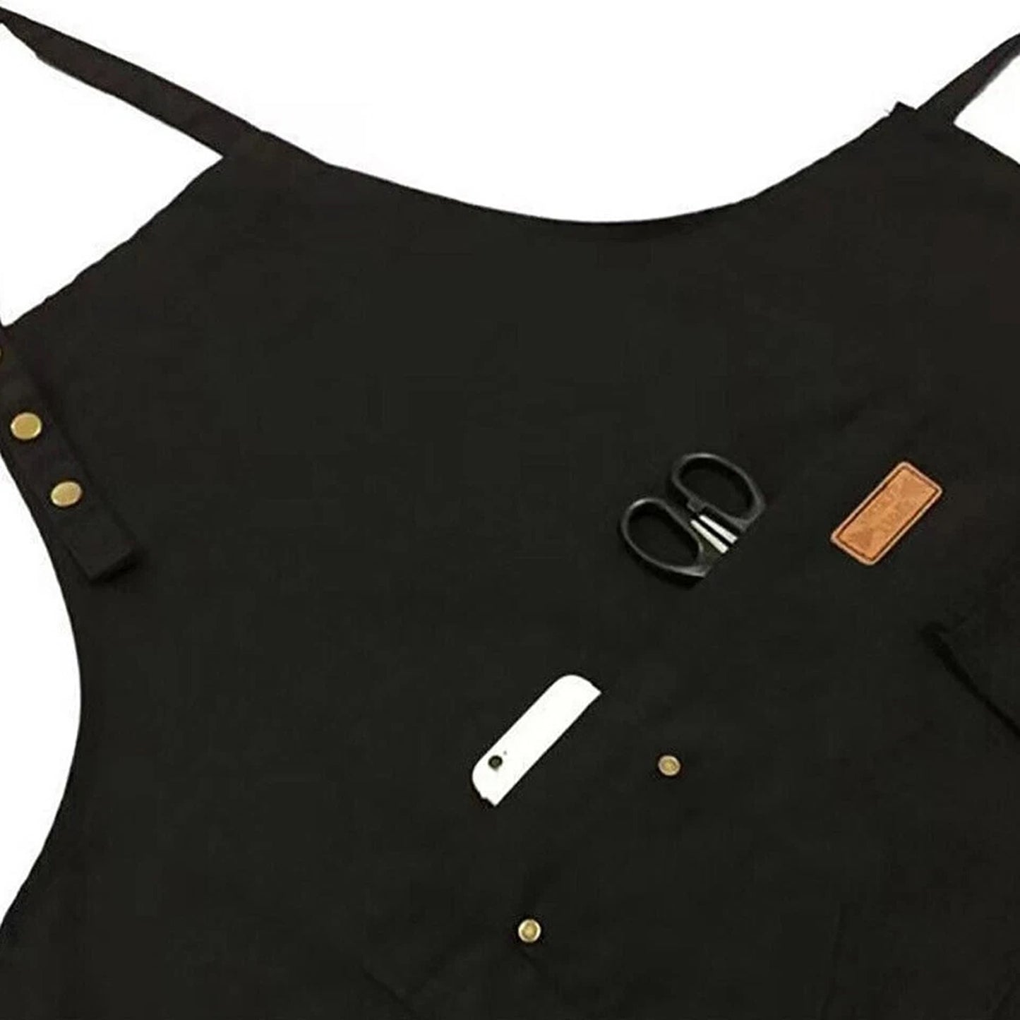 Black Canvas Chef Apron Waterproof Washable Kitchen Apron