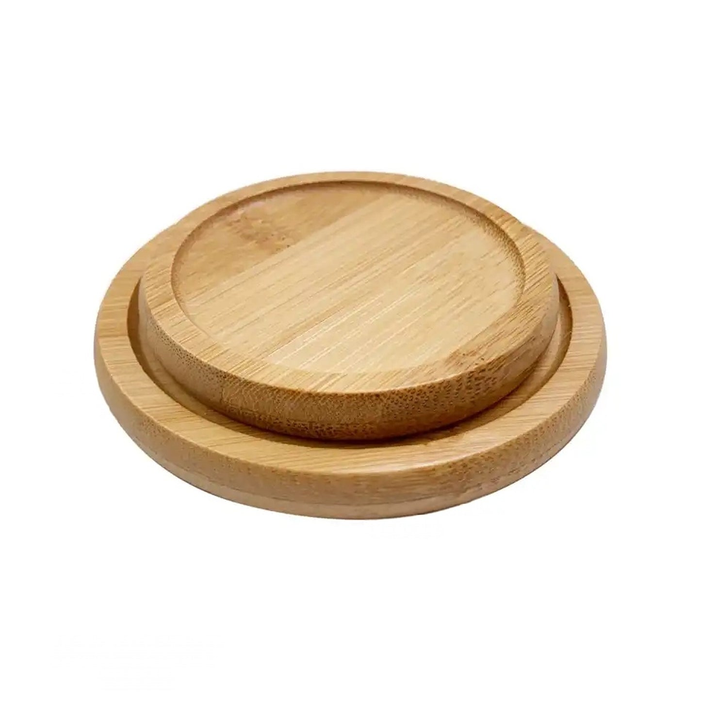 Round Bamboo Wooden Coaster Tea Coffee Drink Holders Pallet Beverage Mat Pad 4x