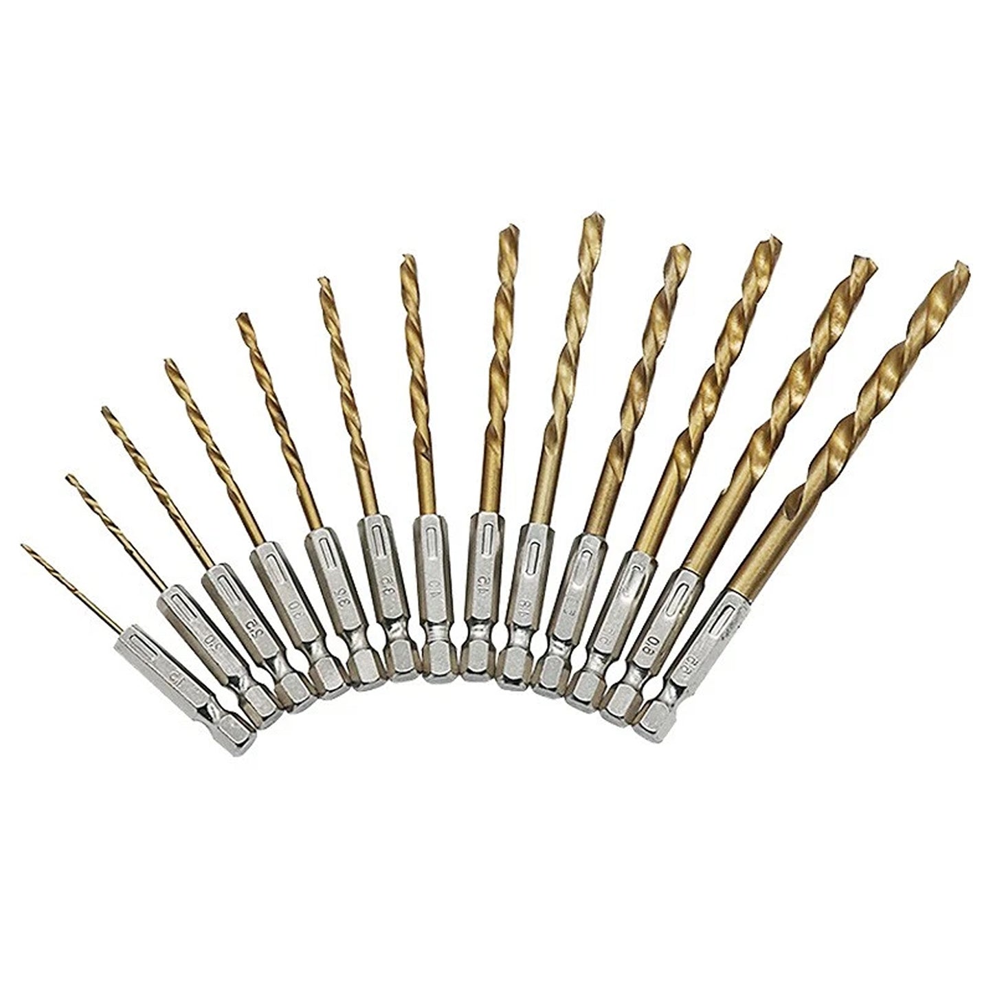 13 Piece Quick Change Drill Bit Set with Hex Shank