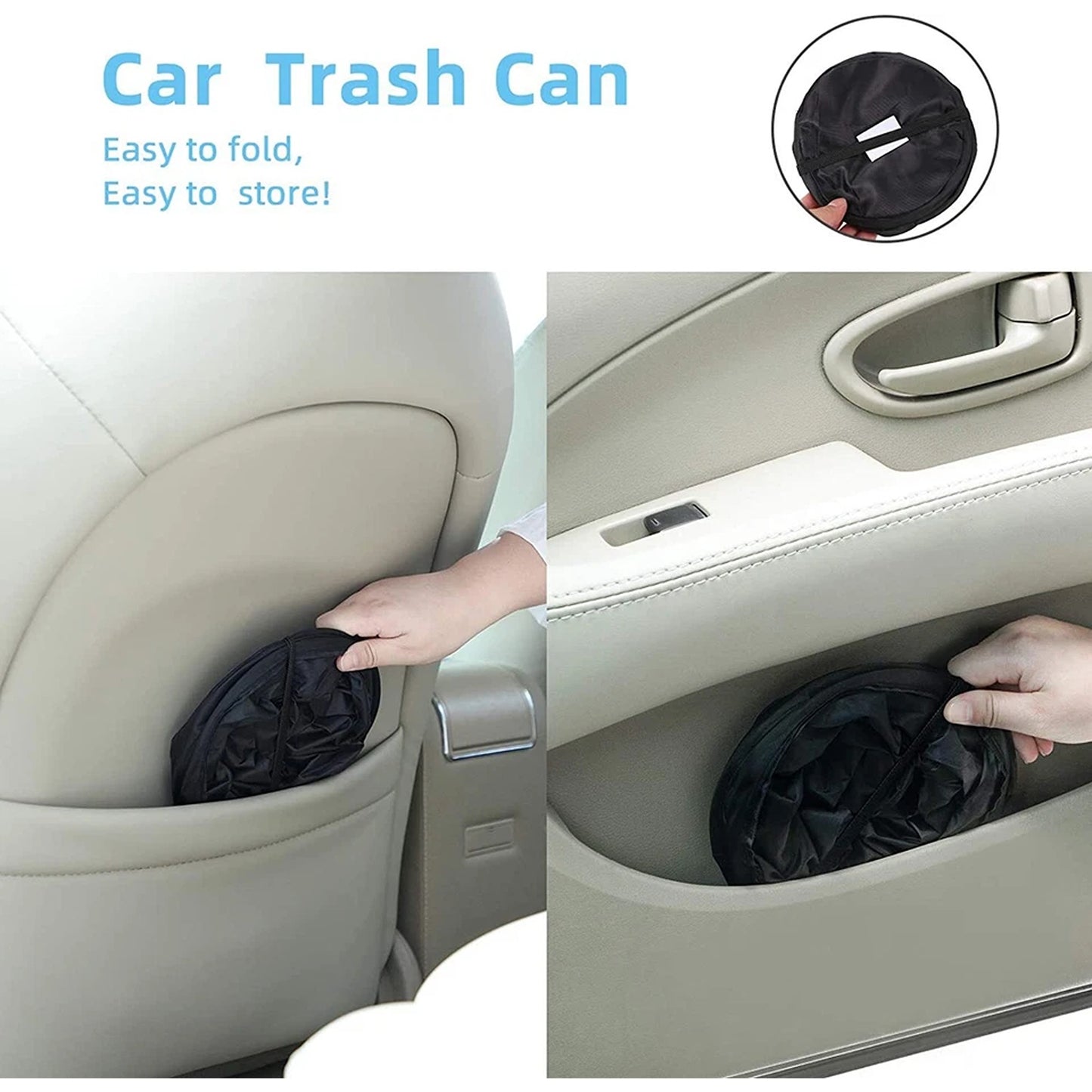 2pc Foldable Car Rubbish Bin Waterproof Garbage Storage Organizer