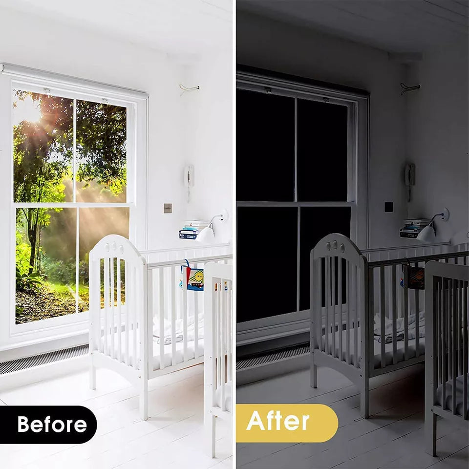 Blackout Static Cling Window Glass Film Privacy Protection To Block Sun Decor