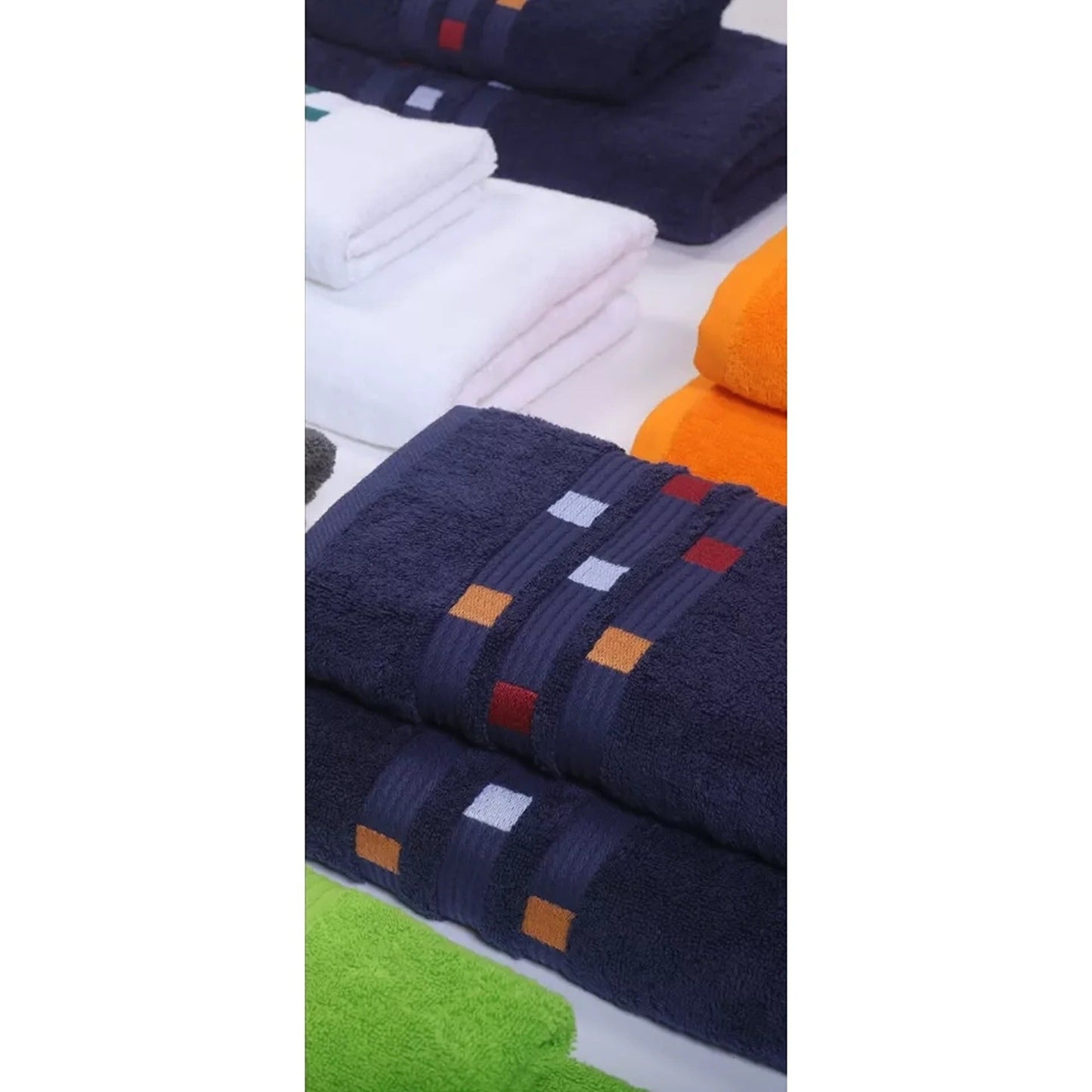 Blue Soft and Absorbent Luxury Cotton Towel Set 550 GSM