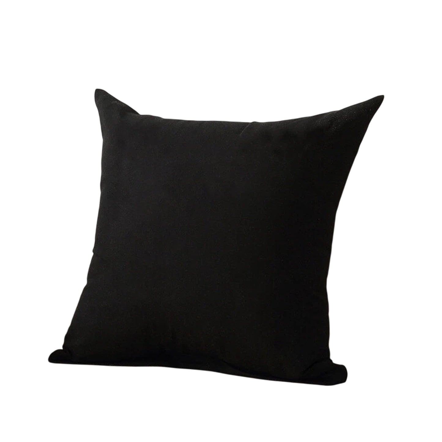 Black Minimalist Plain Cushion Cover Soft Decorative Pillow Case
