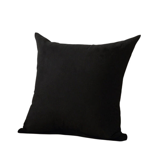 Black Minimalist Plain Cushion Cover Soft Decorative Pillow Case
