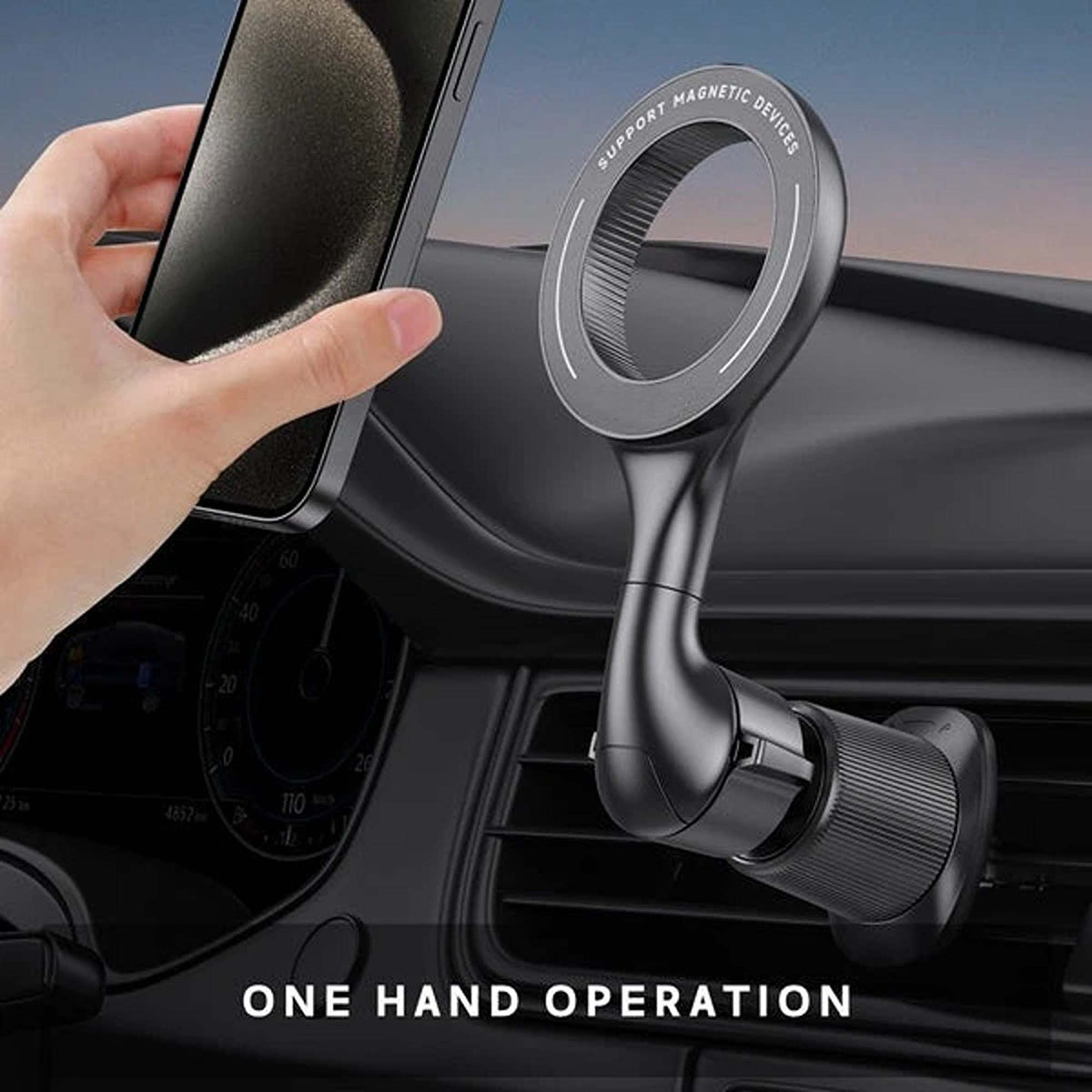MagSafe Magnetic Car Mount Ring Phone Holder for Air Vent
