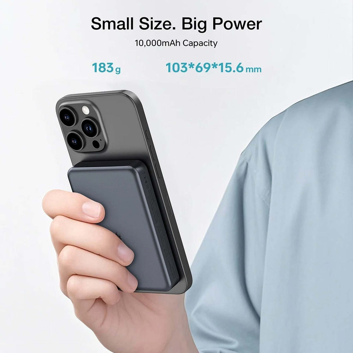 Magnetic Wireless Power Bank Portable Charger USB C for Smartphones 10000mAh