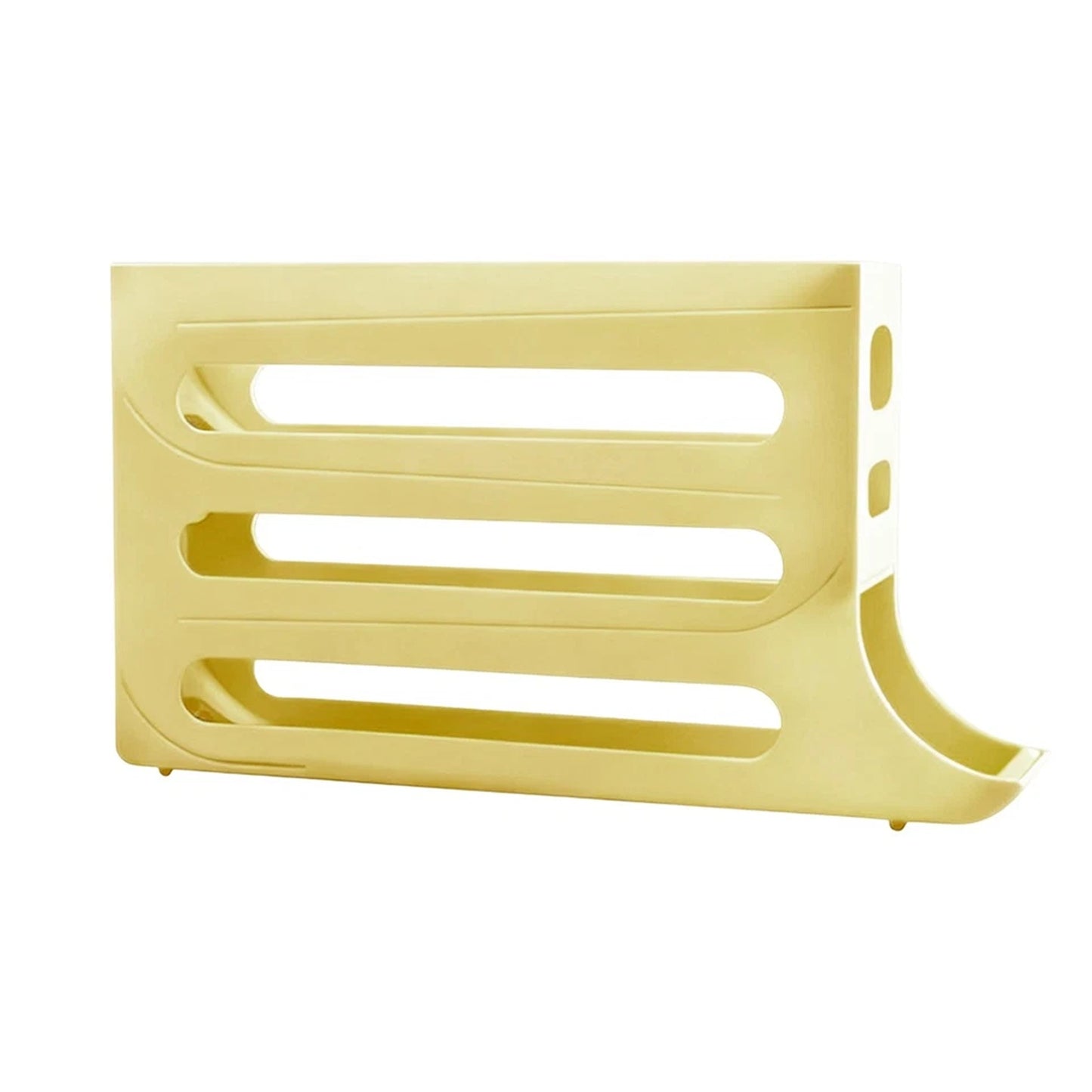 Cream 4-Tier Automatic Egg Dispenser Storage Rack for Refrigerator