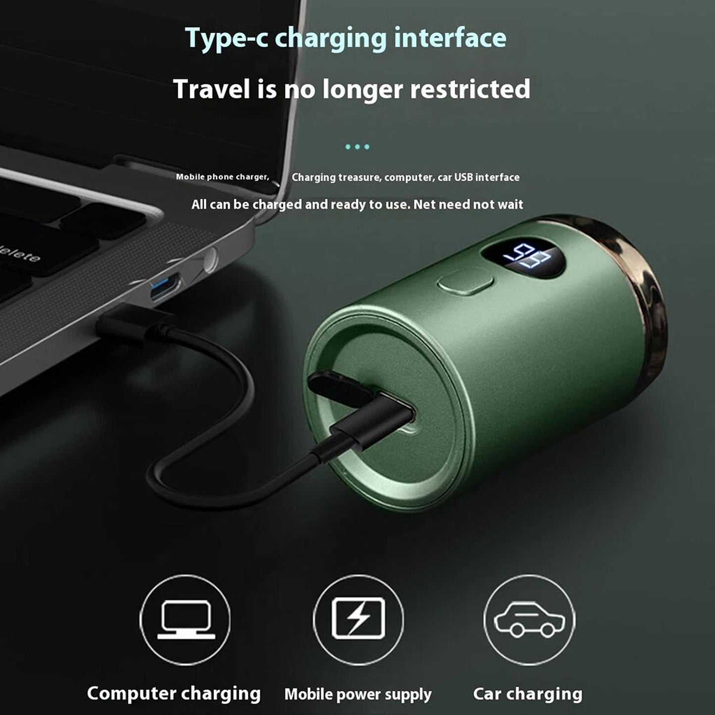 Green Mini Electric Razor for Men Pocket Size Rechargeable