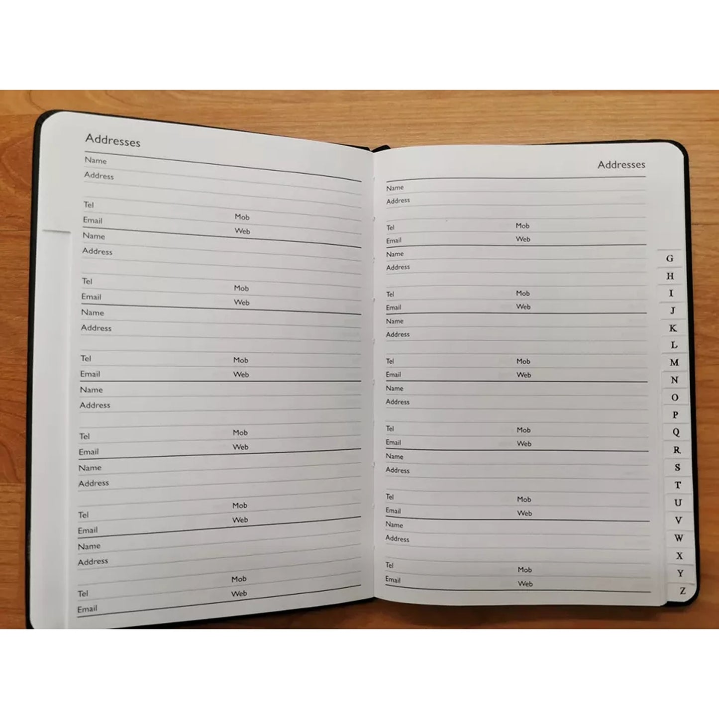 A5 Black Cover Address Book with Elastic A-Z Phone E-mail Office Telephone