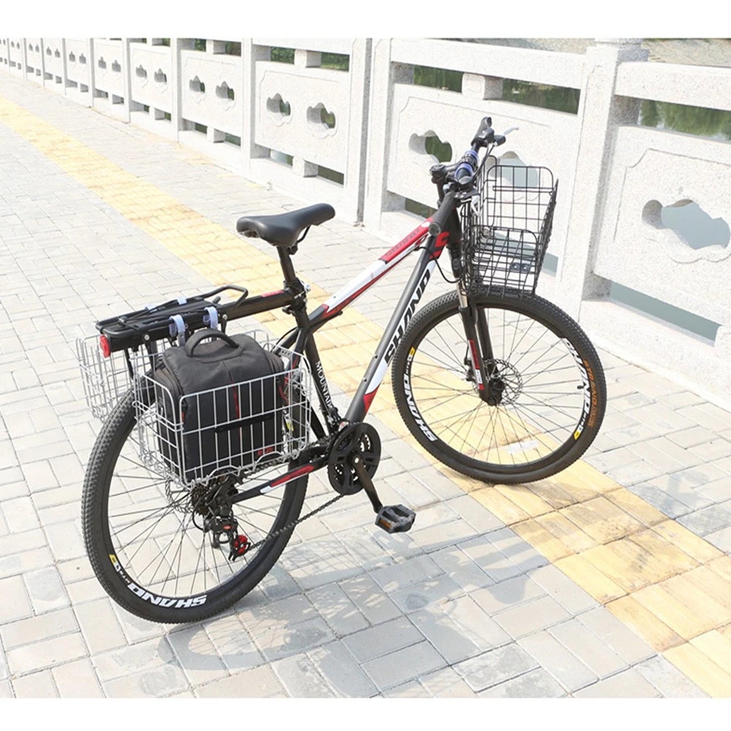 Foldable Bike Basket Portable Collapsible Bicycle Storage Basket Black