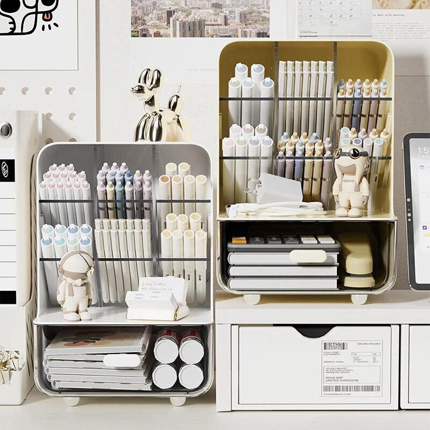 White Multi Purpose Desk Organizer for Pens and Stationery